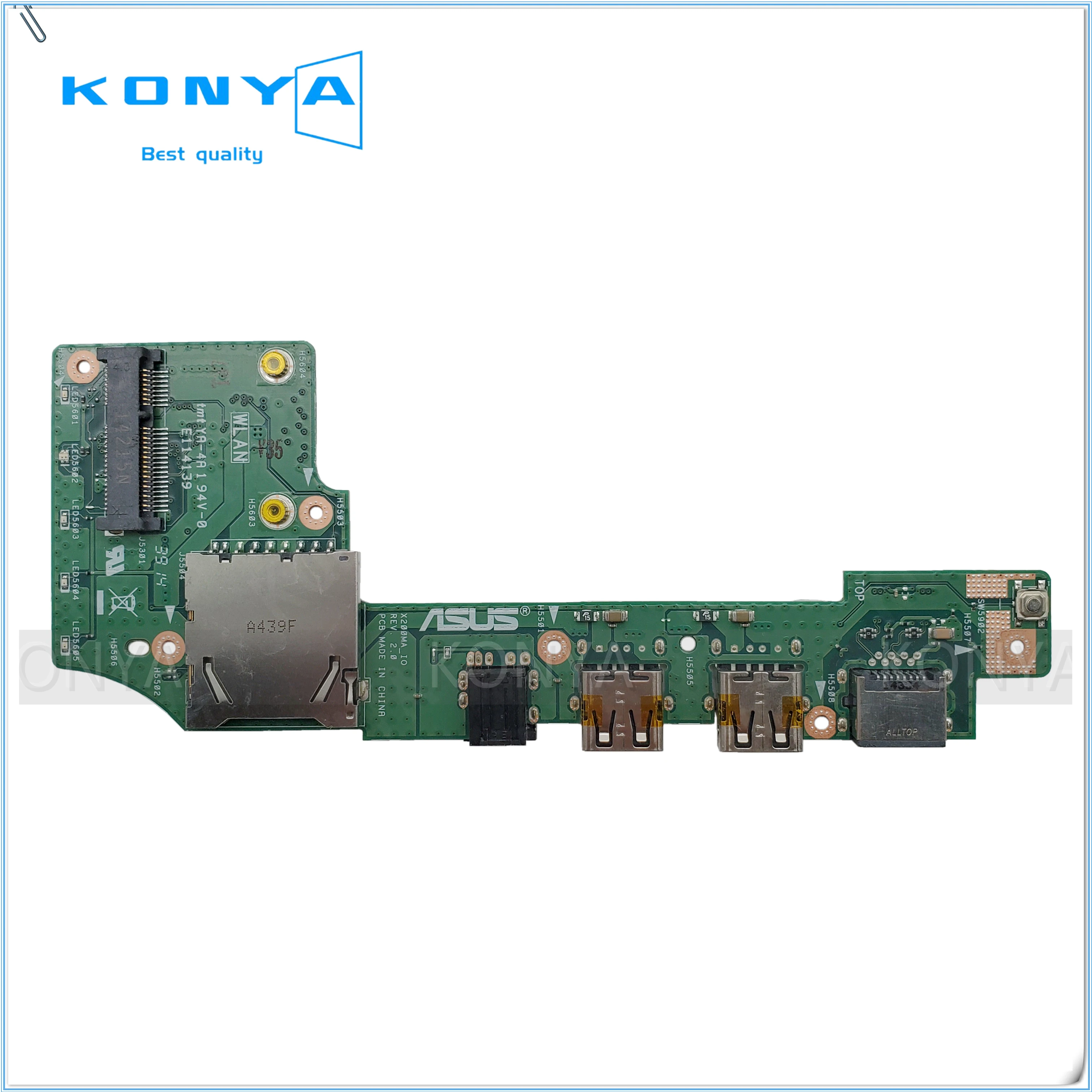 

New Original For ASUS x200 x200C x200CA X200M X200MA USB SD Card Reader Audio Board IO_Board Rev 2.0 60NB04U0-IO1020-200