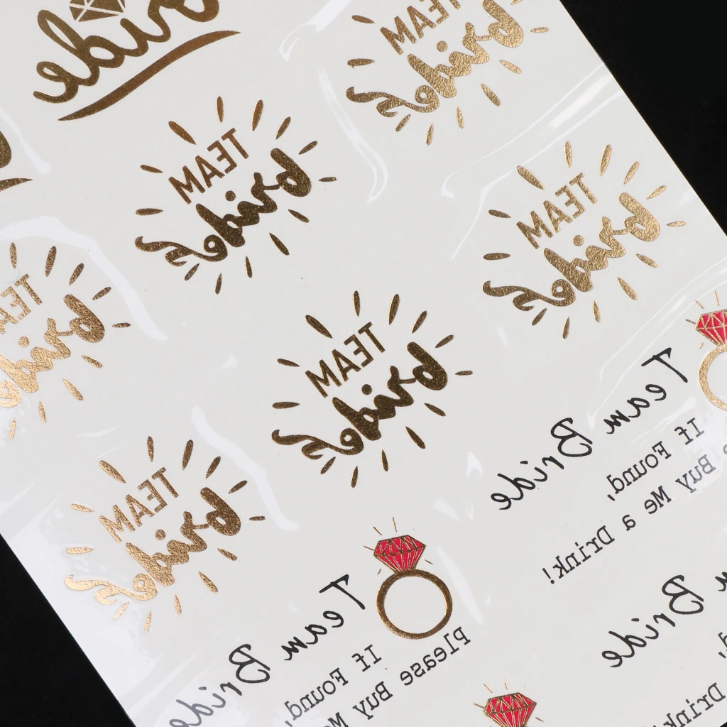 Bachelorette Party Waterproof Temporary Flash Tattoo Stickers