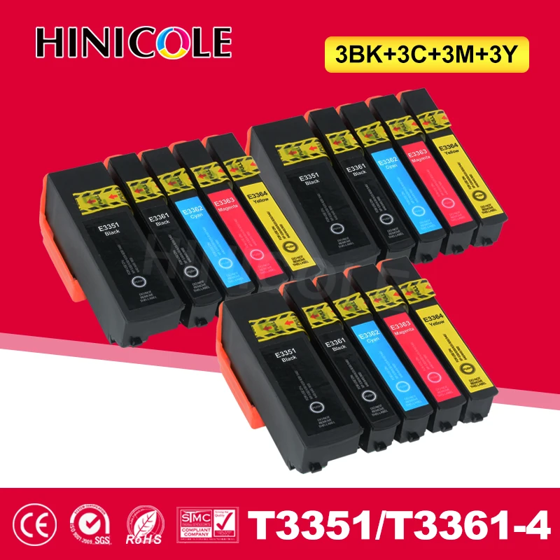 15 шт./упаковка картриджи для принтера Epson XP530 XP630 XP830 XP635 XP540 XP640 XP645 XP900 T3351 T3361