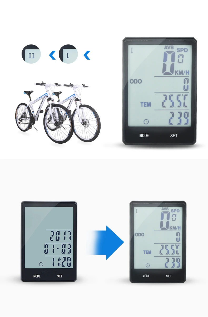 Велосипедный беспроводной компьютер Спидометр Одометр непромокаемый 2,8 ''экран Велосипедный компьютер велосипед измеряемая температура секундомер