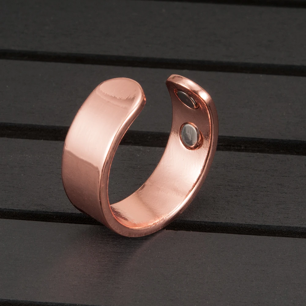 Vinterly манжеты Регулируемые кольца для Для женщин Для мужчин Здоровье энергии магнитного Медь кольцо широкое обручальное палец кольцо минималистский ювелирные изделия