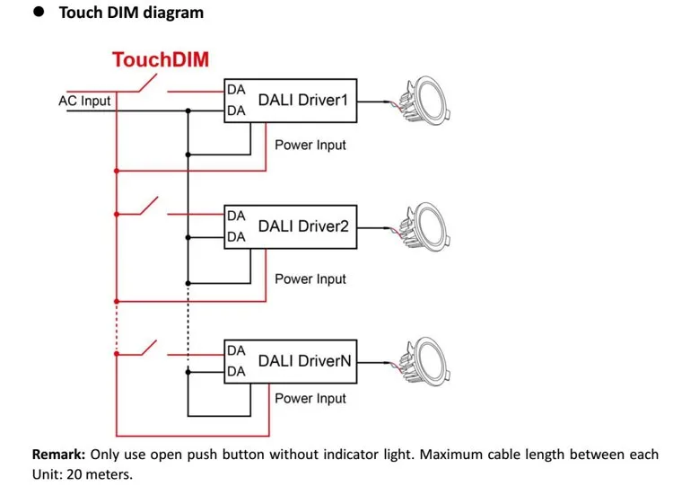 Постоянный ток DALI диммер декодер серии 120-240VAC 350mA/500mA/700mA* 1 канал светодиодная лампа DALI контроллер EUP20D-1WMC-0