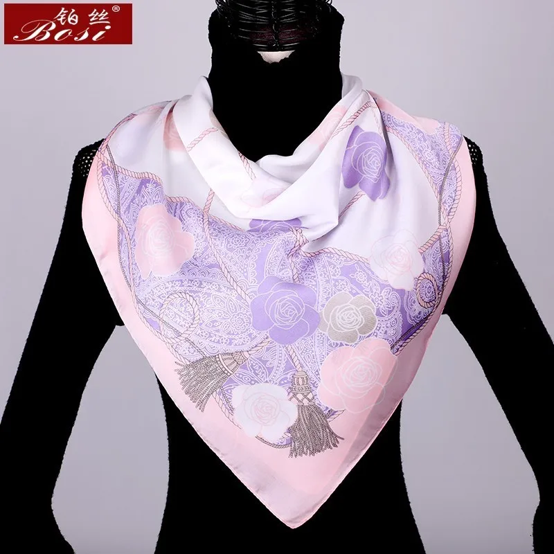 Шарф Шелковый Леопардовый принт женские квадратные цветочные шарфы-шали зимние атласные этнические sjaal цепь на полосе шарфы люксового бренда foulard - Цвет: 12