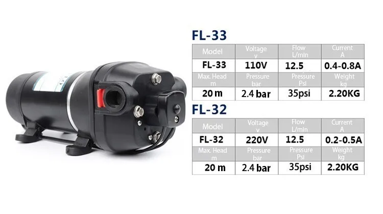 FL-32 220v переменного тока водяной насос подкачивающий мембранный насос мини погружной насос автоматический выключатель давления на расстоянии до 20 м лифт