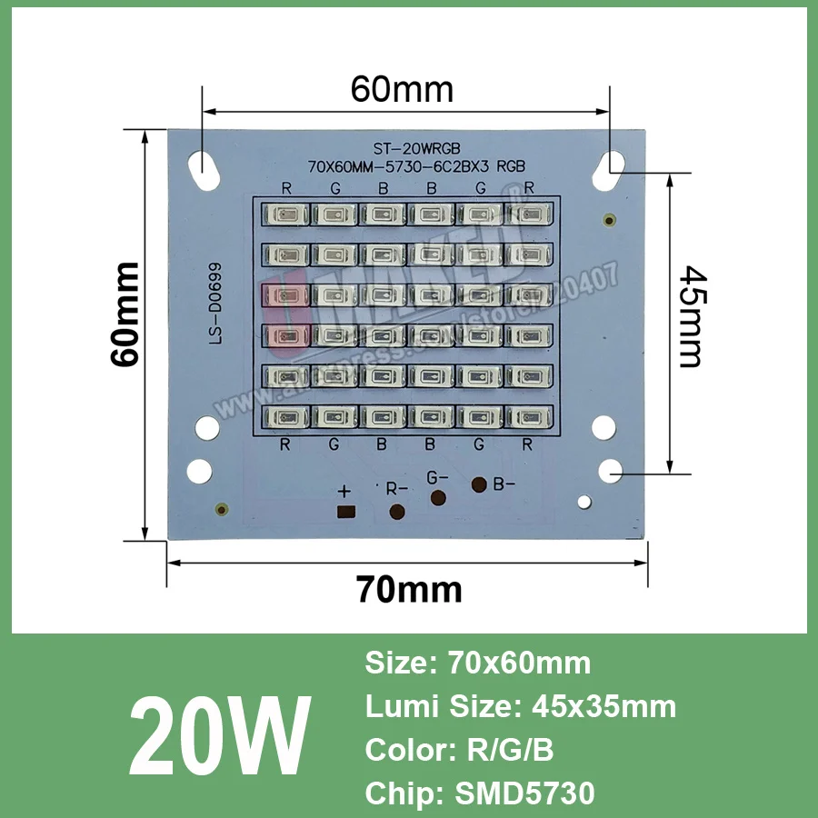 100 Вт RGB Цвет Светодиодный прожектор светильник PCB 140 х 98 мм SMD5730 светодиодный доска, светодиодный прожектор светильник ing источник, газонный светильник садовый светильник