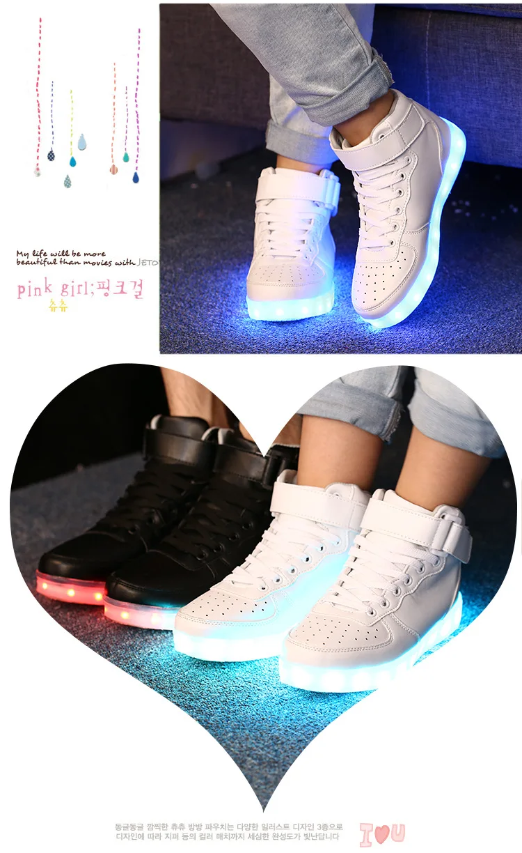 Size 25-42 USB Luminous Sneakers for Children Adult Led Shoes with Light Up Sole Kids Boys Girls Glowing Sneakers LED Slippers