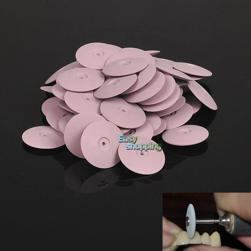 

50Pcs Dental Polishing Wheels Burs Silicone Polishers Dental Lab Pink