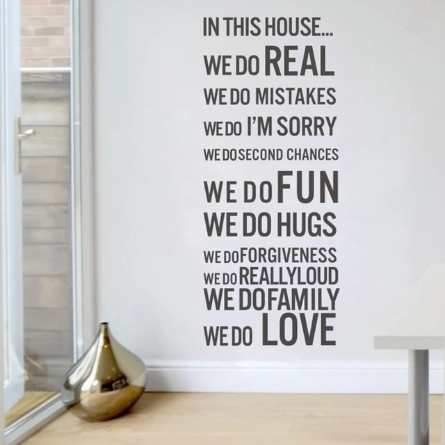 english house rules wall stickers in this house we do family wall