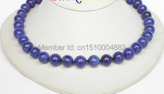 

shitou 00266 AAA 100% NATURE ROUND LAPIS LAZULI NECKLACE 12MM 18'