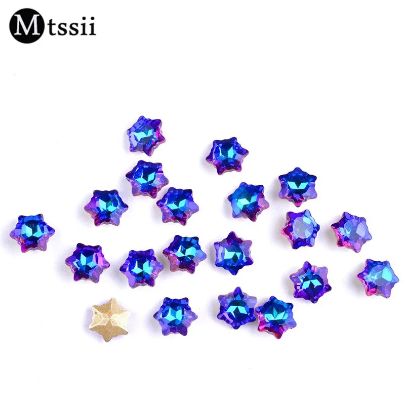 

Mtssii 10pcs 5 colors Glass flatback Snow flakes Charms for DIY scrapbooking decorations accessories