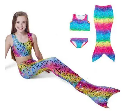 

CaGiPlay Newest Lovely Princess Children Baby Girls Mermaid Tail Bath Split Swimsuit Costume Swimsuit Bikini Set Dress Age 3-12Y