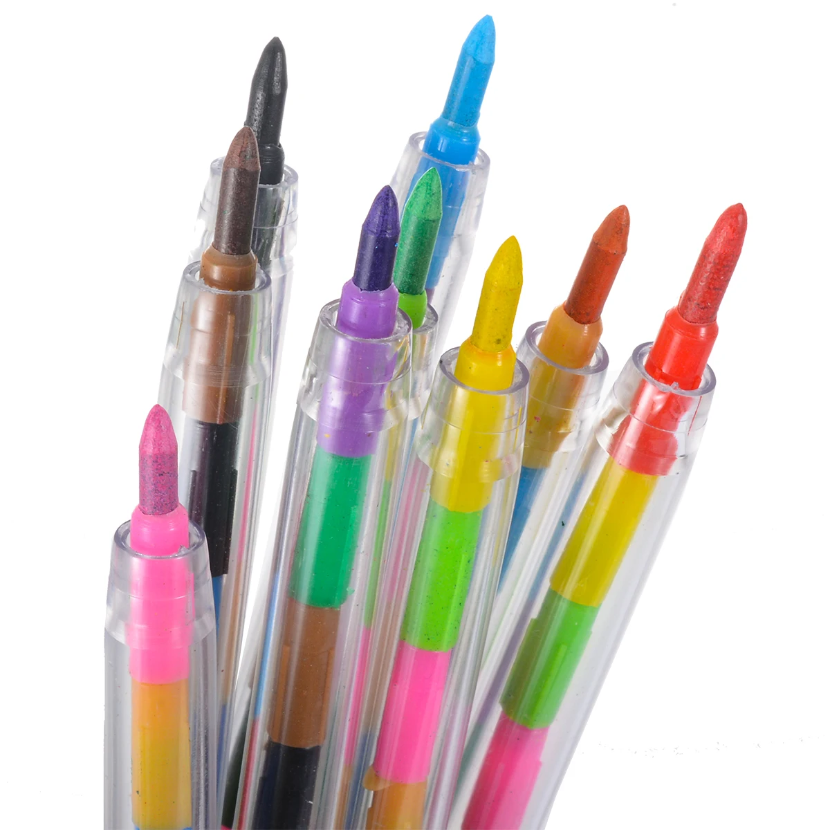 Mayitr 12pcs Swap Point Crayons Stacker Pencils Party Loot Bag Fillers Drawing Pen For Kids Party Gift Supplies