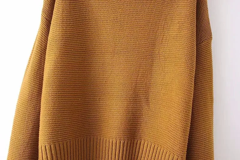 Пятно зимний высокий воротник мода дикий темперамент свободный свитер с длинными рукавами