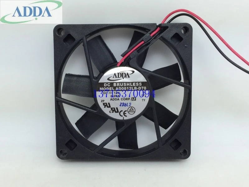 Для ADDA AD0812LB D70 двойной шариковый подшипник 8015 DC12V 0.09A бесшумный вентилятор