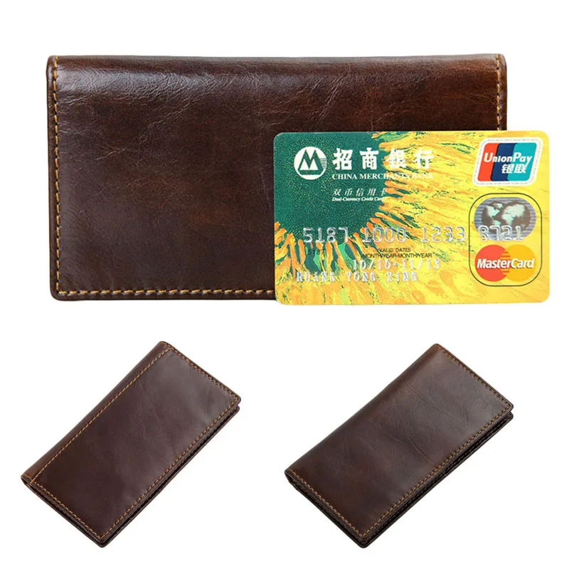 THINKTHENDO мужской кошелек из натуральной кожи, двойной держатель для карт ID, длинный клатч, бумажник RFID