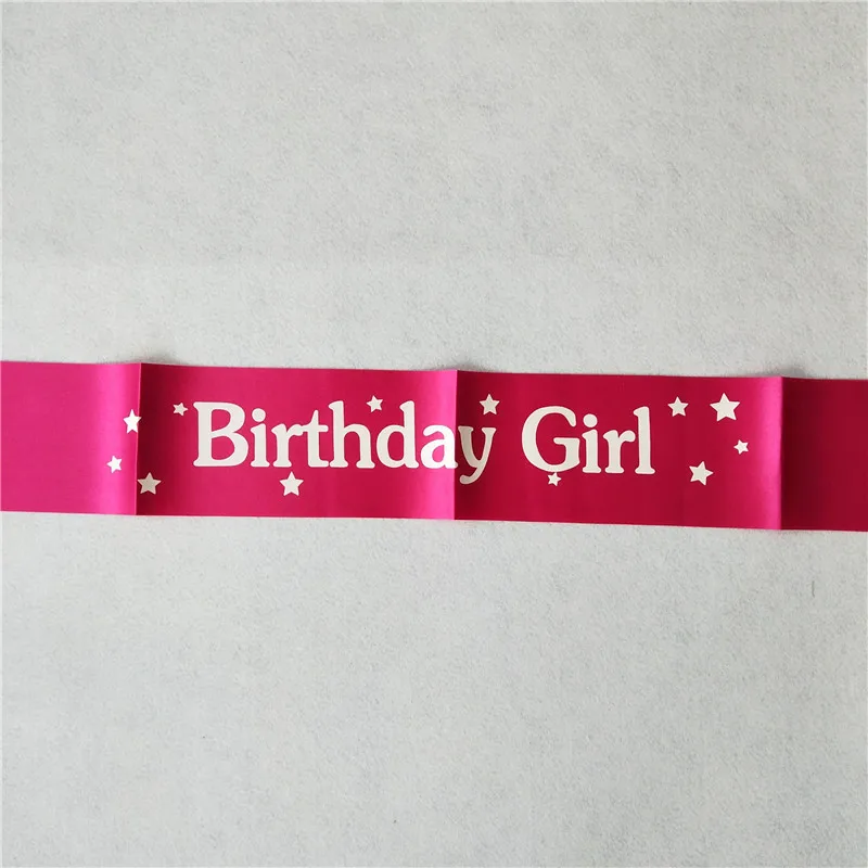 Ленты для девочки на день рождения блестящий сатин с днем рождения аксессуар украшение принцесса ленты пояс на плечо вечерние подарки