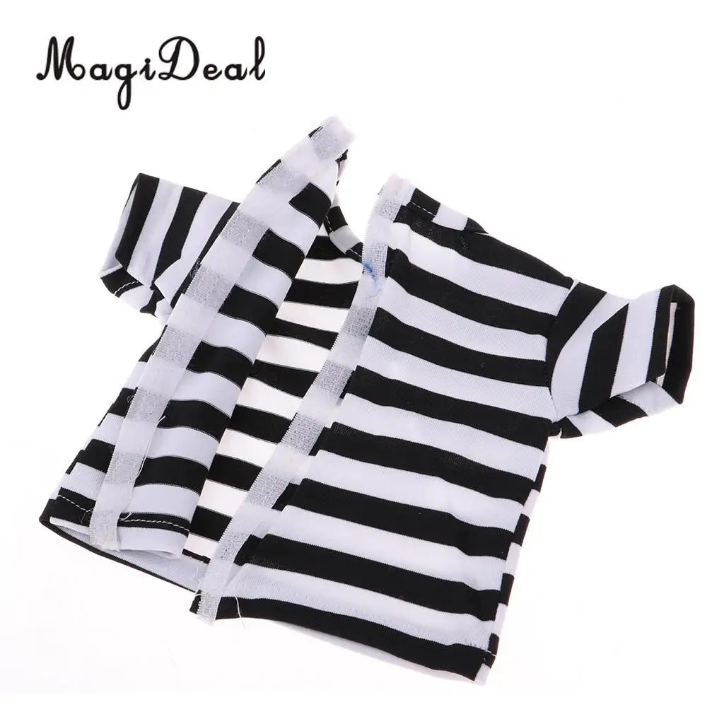 16inch Fashion Doll Casual Outfit Suspender Pants Trousers & Stripe Tops T-shirt Garment For Sharon Girl Doll Clothing
