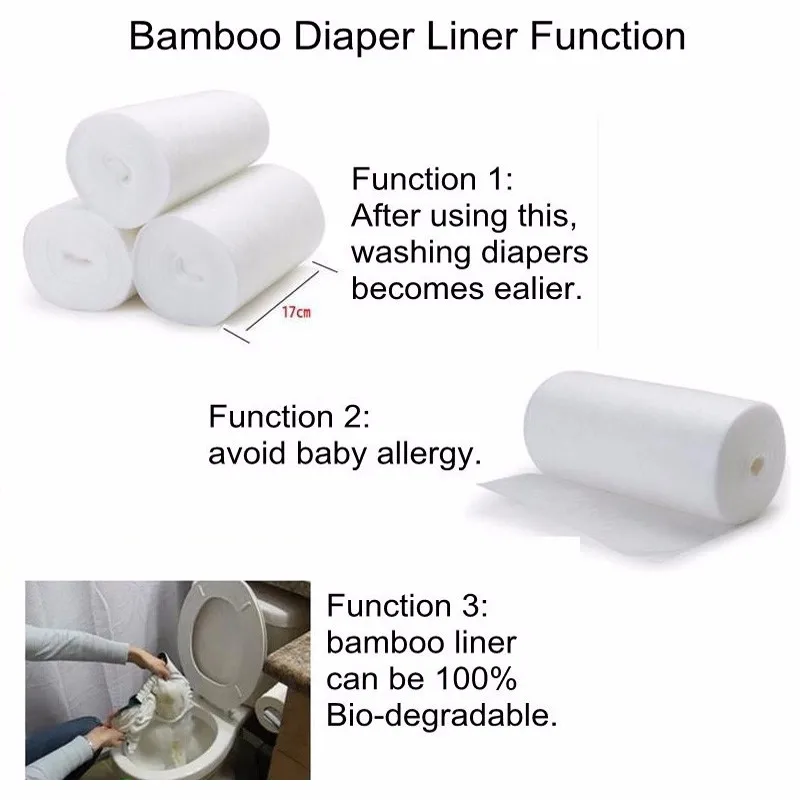 [Mumsbest] Детские Одноразовые Подгузники биоразлагаемые и Flushable подгузники ткань пеленки вкладыши 100% бамбук 100 Sheets1 Roll