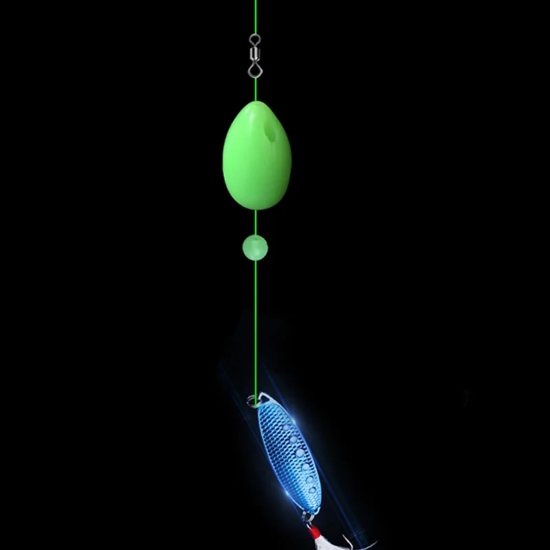 5 шт. Рыболовные Поплавки с бусинами, светящийся светильник, светящиеся шарики для ночной рыбалки, пластиковый бас-светильник, приманка для веса, аксессуары для бросания