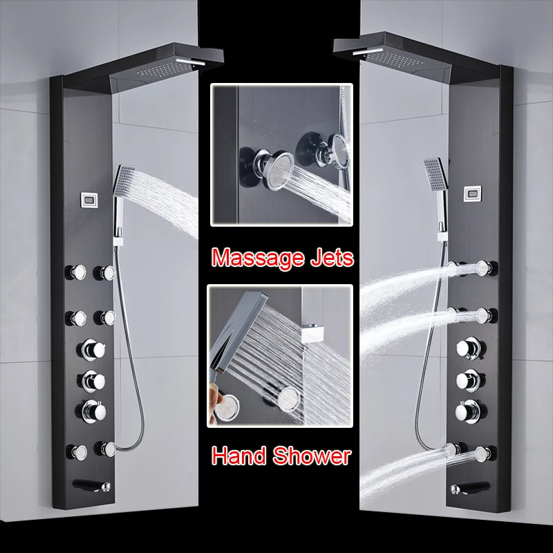 Senlesen душевая Колонка панель термостатический клапан дождь водопад душевая головка Massgae Душевая система Para душ для ванной комнаты