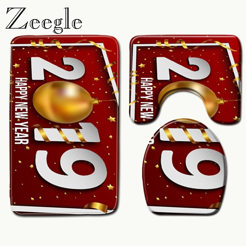 Zeegle 3 шт. для ванной на нескользящей подошве коврики туалета Набор ковриков