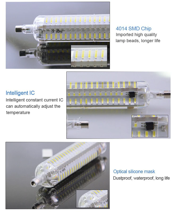 R7S светодиодные лампочки 78 мм 118 мм SMD 4014 лампада J78 J118 220-240 В 360 градусов полный освещение Luz прожектор Лампы для мотоциклов как Ампуле LED