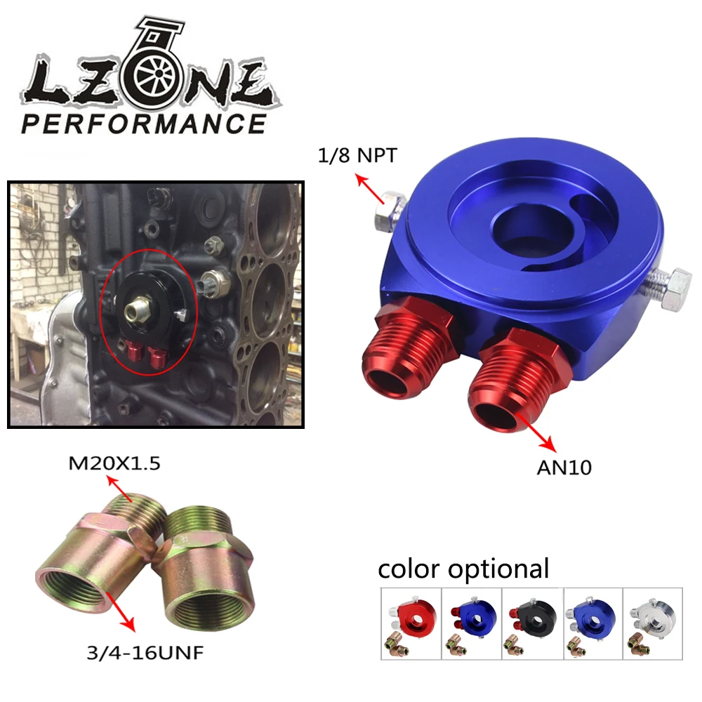 LZONE Universal Aluminum oil filter sandwich adapter Sandwich Oil