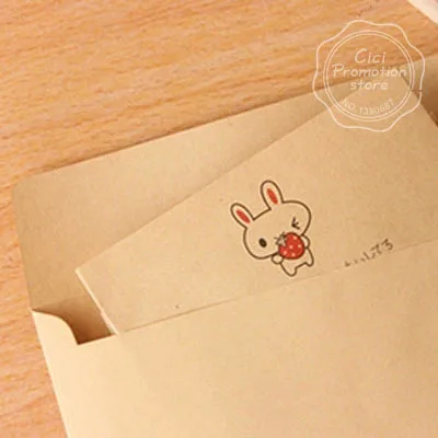 8pcs lot cute kraft paper strawberry ballon rabbit writting paper