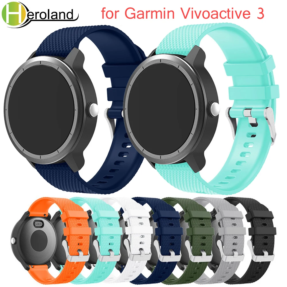 Ремешок силиконовый резиновый для Garmin vivoactive 3 сменный цветной браслет | Наручные