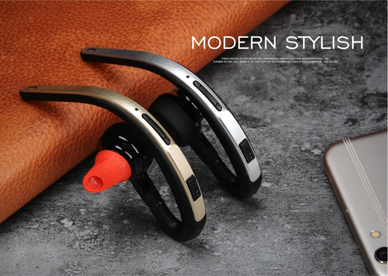 KJIMY Voice Control Wireless Bluetooth Headsets Handsfree Business Earphone with Mic HD Stereo Music Headphone for Phone V4.1  (4)