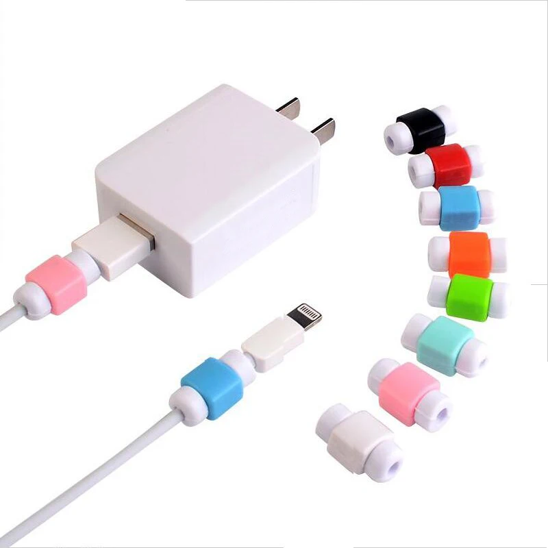 

100pcs/lot Cute Cable earphones Protector For iPhone Sansung HTC USB Colorful Data Charger Earphone Cable Cover protetor de cabo