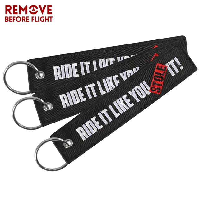 1PCS Car Keychains RIDE OR DIE Embroidery Letter Key Chain Bijoux