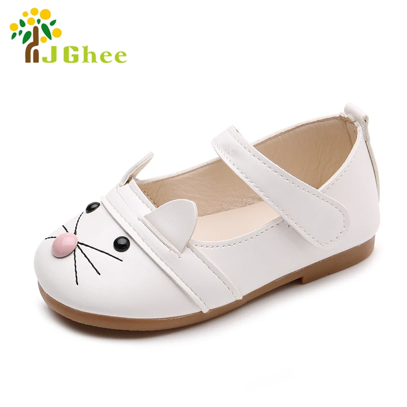 

J Ghee 2019 Baby Girl Shoes Children Casual Flat Loafers Cute Cartoon Cat Sweet Kids Flats Girls Shoes Toddler Shoes Size 21-30