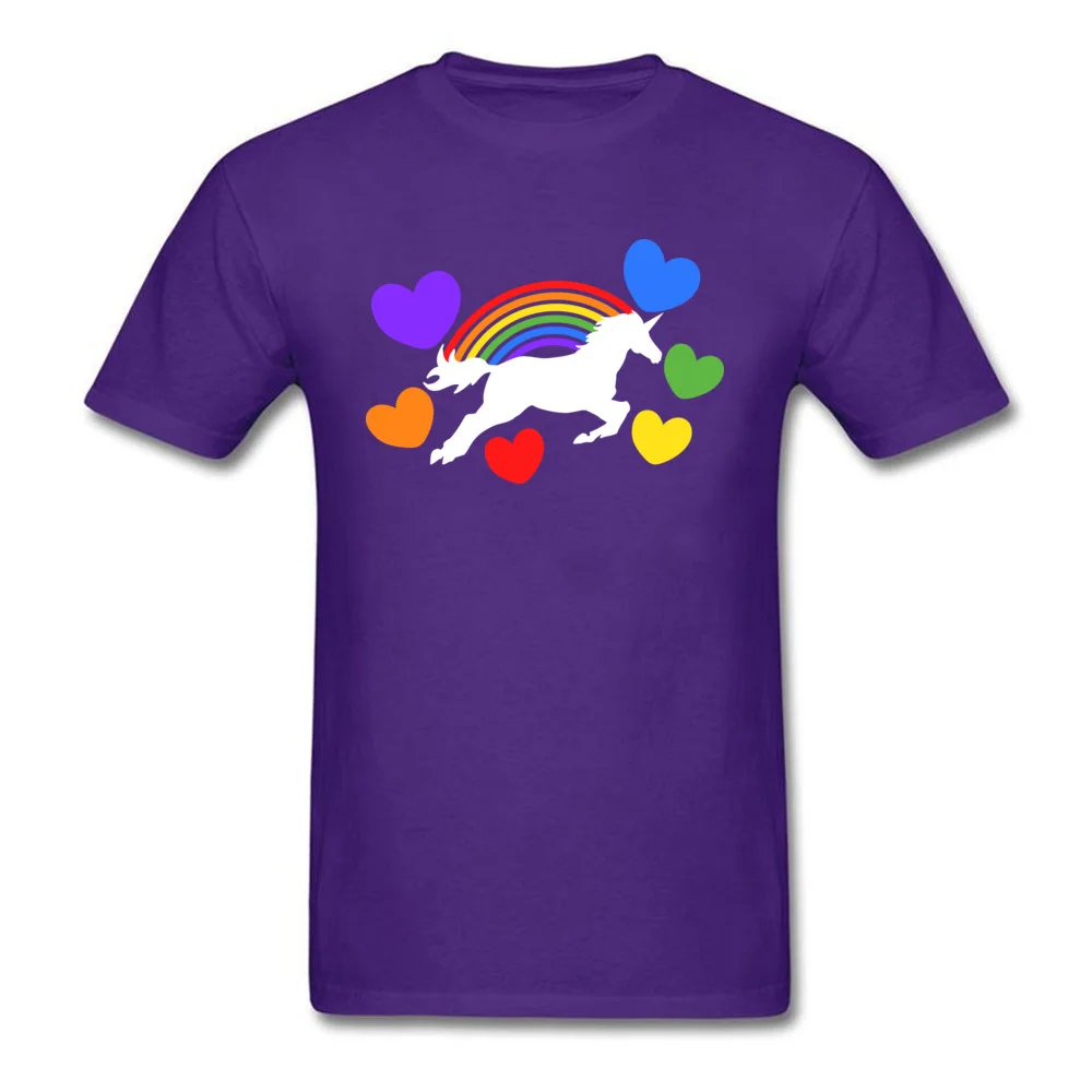 Unicorn Lover Printed On Autumn Pure Cotton Round Collar Mens Tops Shirt Printed Clothing Shirt Classic Short Sleeve T Shirts Unicorn Lover purple