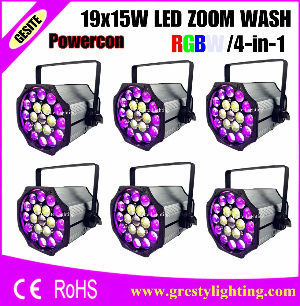 6pcs/lot Factory Direct Controlled Wash Beam Zoom 4in1 RGBW 19x15w Bee Eye Par Light | Освещение
