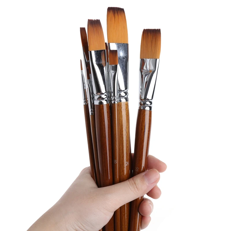 Goedkoop 13 stks partij Verschillende Grootte Kunstenaar Fijne Nylon Haar Kwast Set Voor Aquarel Acryl Olieverfschilderij Borstels Tekening Art Leveranties