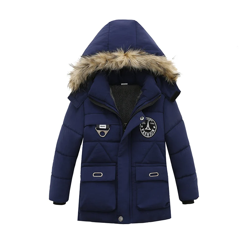 Детская куртка для мальчиков, пальто 2019 г., осенне-зимние куртки для мальчиков, куртка детская теплая верхняя одежда на молнии с капюшоном