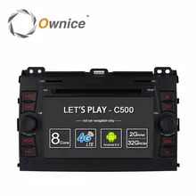 Ownice C500 Para Toyota Land Cruiser Prado 120 2002-2009 GPS Navi Radio de coche BT wifi de 4G LTE SIM 1024*600 Android 6.0 DVD jugador