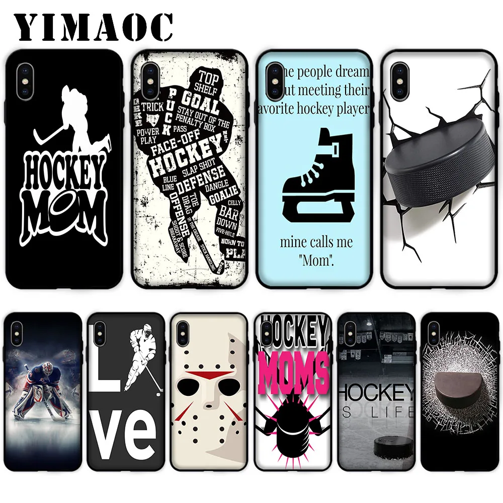 

YIMAOC Hockey Mom Soft Case for iPhone XS Max XR X 7 8 6 6S Plus 5 5S SE