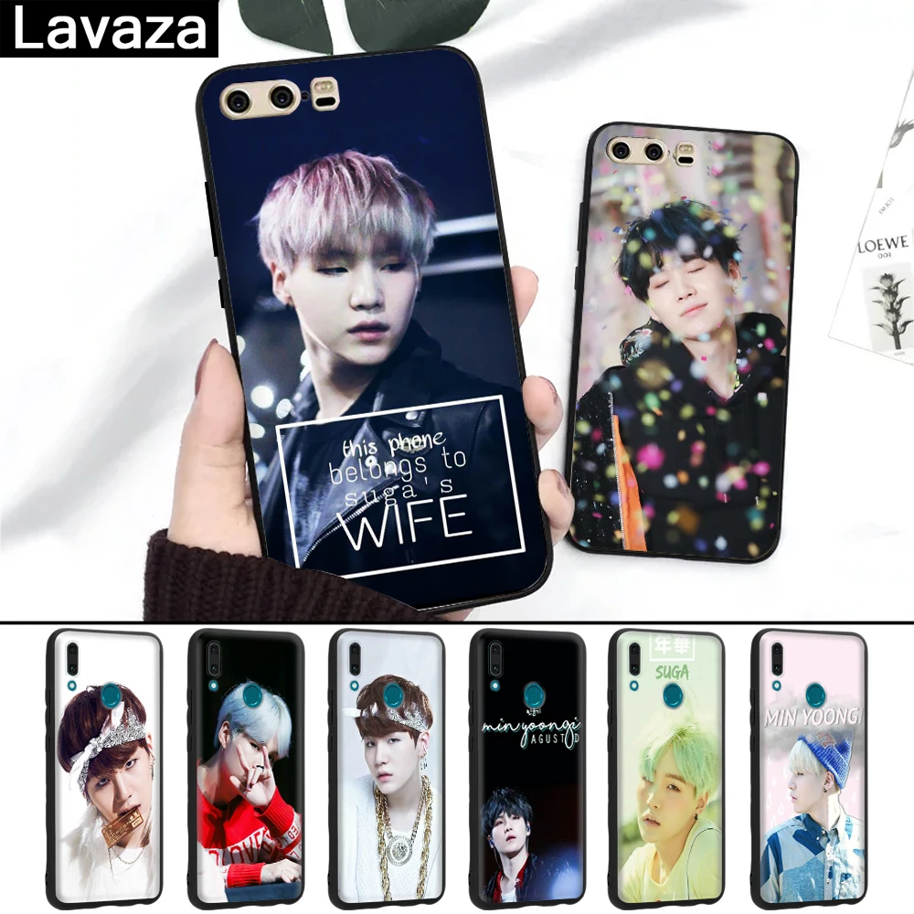 

Lavaza BTS SUGA Min Yoong Silicone Case for Huawei P8 Lite 2015 2017 P9 2016 Mini P10 P20 Pro P Smart 2019