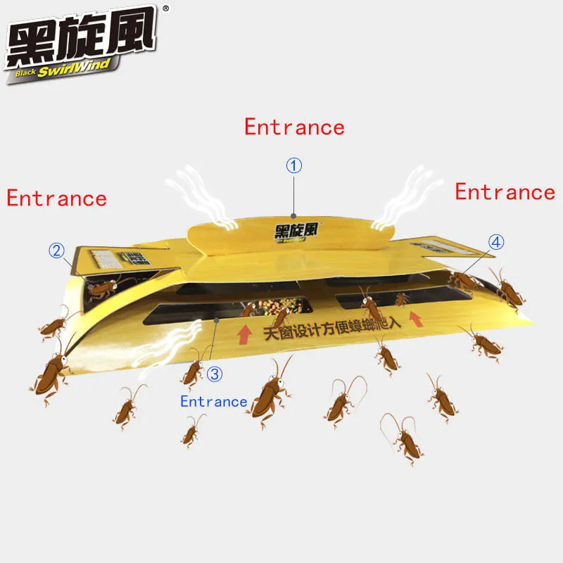 Эффективная приманка для уничтожения тараканов липкие ловушки из экологически чистого нетоксичного от тараканов для дома