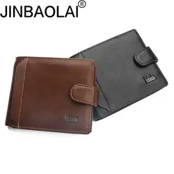 Jinbaolai Брендовая дизайнерская обувь Высокое качество Разделение кожа человек короткие бумажник клатч с карманом для монет люкс Двойные