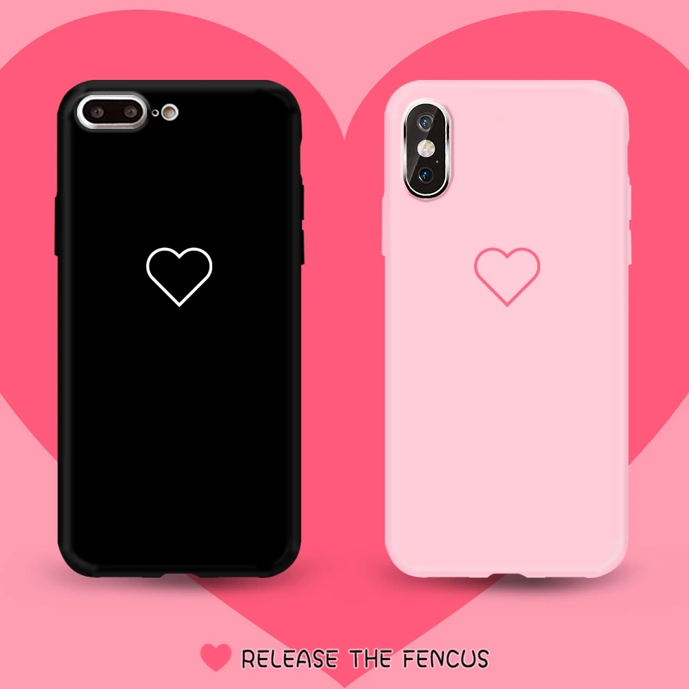 FENCUS for iPhone 5 5s SE 6 6s 7 8 Plus X Xs Case Back Cover Heart Shape Soft Cute Luxury Coque Phone cases |
