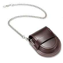 Фирменная Новинка, коричневые мини часы, механические настольные аксессуары из искусственной кожи, упаковочная коробка, акция