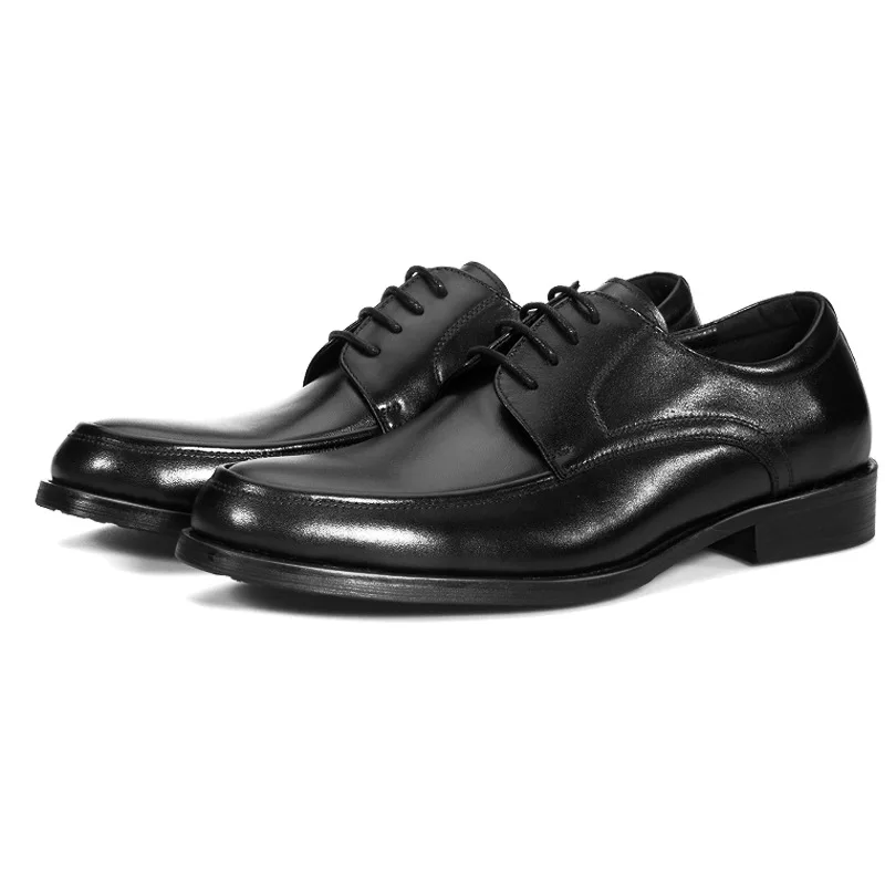 Large Size EUR48 Black Wedding Shoes Mens Dress Shoes Genuine Leather Business Shoes Male Social