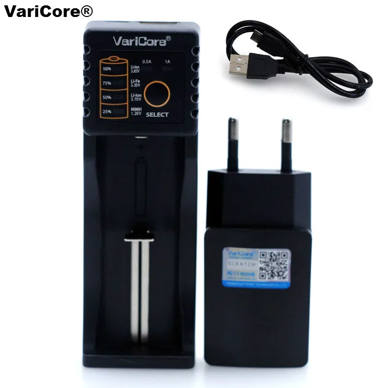 

VariCore V10 AA AAA SC/S 18650 26650 18350 16340,14500,10440 26500 Lithium Iron 3.2V 1.2V 3.7V NiMH Battery Charger+5V 2A