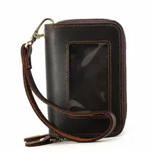 Для мужчин Натуральная кожа организатор кошелек кредитные карты Автомобильный держатель для ключей мода большой многофункциональный кошелек для монет коричневый 9201FS