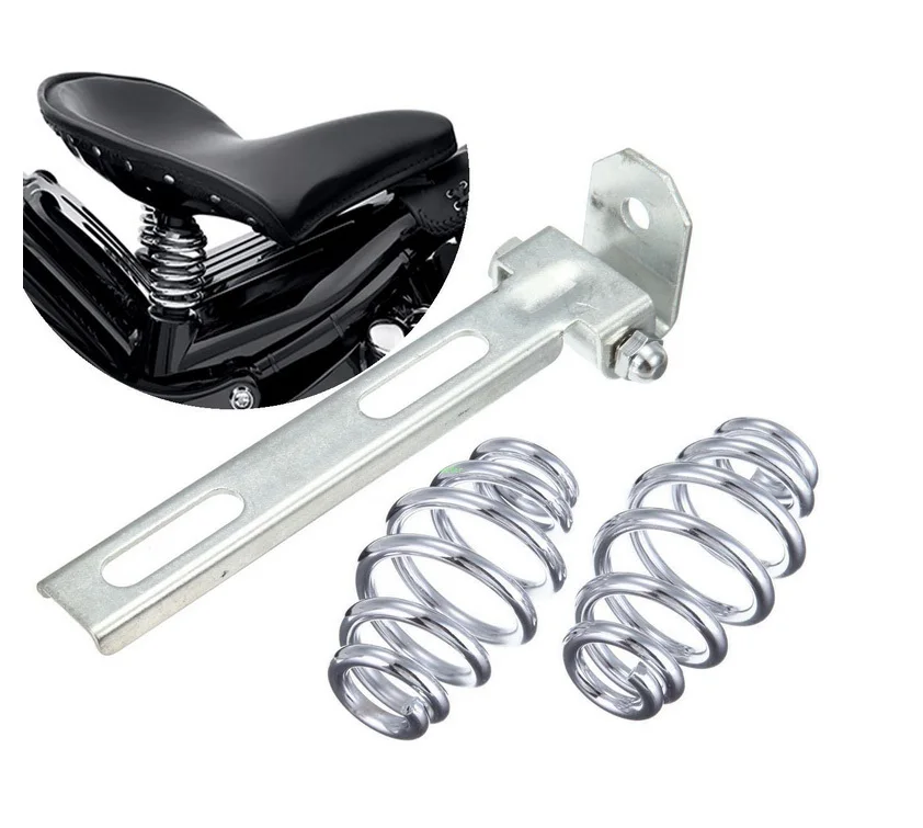 Black Solo Seat Mount Kit Bracket w/ 3" Barrel Spring for Harley