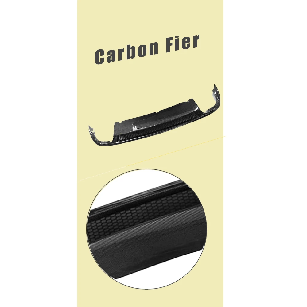 Задний бампер из углеродного волокна, спойлер, диффузор для Audi A6 C6, стандартный седан, 4 двери, 2009, 2010, 2011, черный, ПУ - Цвет: Carbon Fiber