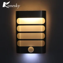 Перезаряжаемый Ночной светильник с датчиком движения, светодиодный беспроводной настенный светильник, ночник, Автоматическое включение/выключение для детской прихожей, дорожек, лестниц 18650